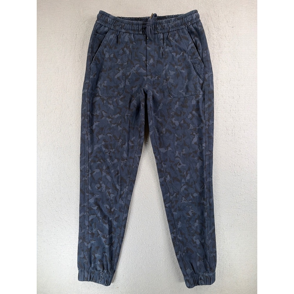 Athleta Farallon Jogger Navy Blue Camo Camouflage Pants Size 2 Drawstring Cotton